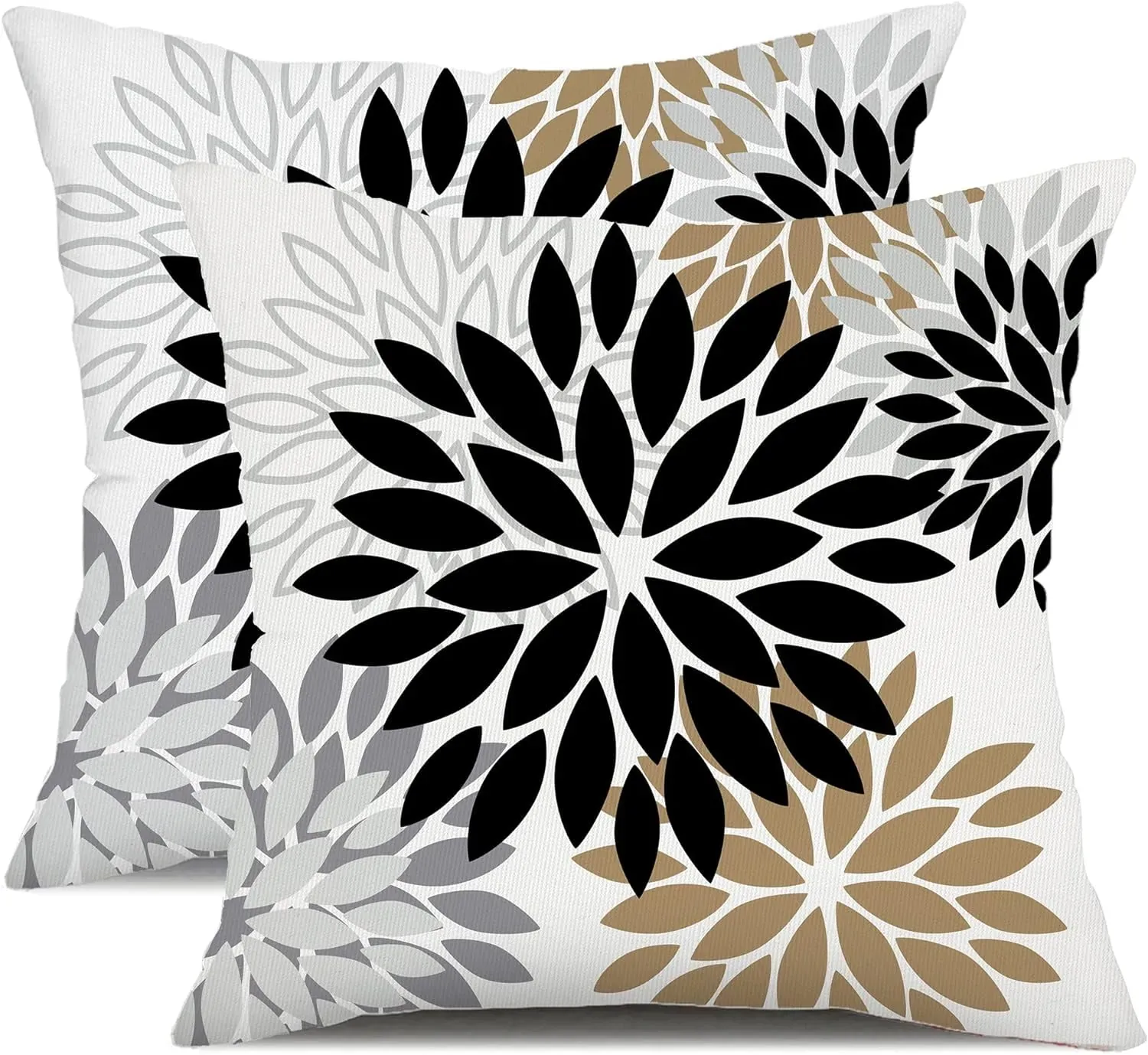 Floral Outdoor Throw Pillow Covers, Set of 2, 18x18 Inch (3-Pack)